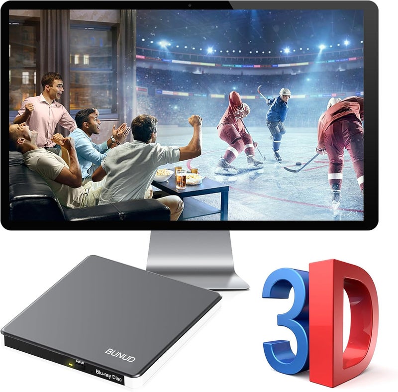 BVNUD External Blu Ray CD DVD Drive, USB 3.0 Type C Blu ray Burner BD Player Read/Write Portable Bluray Drive Slim Optical Blue Ray CD DVD Reader for Laptop PC Windows 11 MacBook Pro Air Desktop Linux OS - Image 3